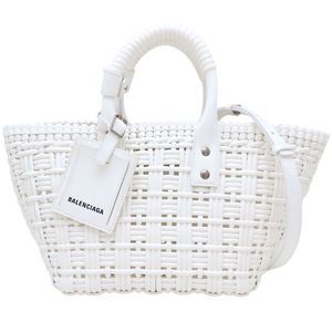 BALENCIAGA Bistro Bucket XS 671342 Handbag in Enamel White, Women's, 352715